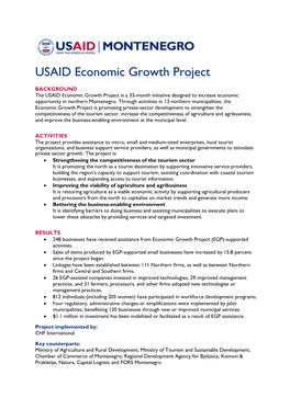 USAID Economic Growth Project