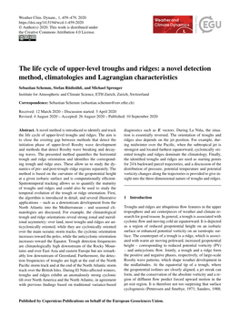 The Life Cycle of Upper-Level Troughs and Ridges: a Novel Detection Method, Climatologies and Lagrangian Characteristics