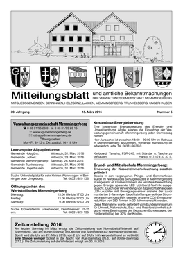 Gemeinde Trunkelsberg: Mittwoch, 31