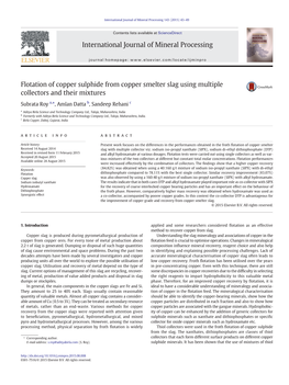 Flotation of Copper Sulphide from Copper Smelter Slag Using Multiple Collectors and Their Mixtures