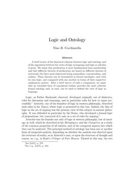 Logic and Ontology