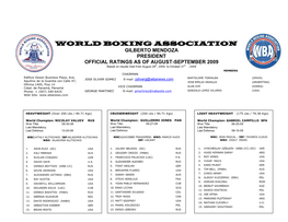 World Boxing Association Gilberto Mendoza