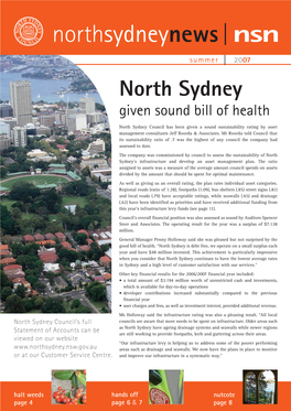 Nsn Summer | 2007 North Sydney Given Sound Bill of Health