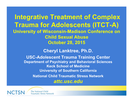 Integrative Treatment of Complex Trauma for Adolescents (ITCT-A)