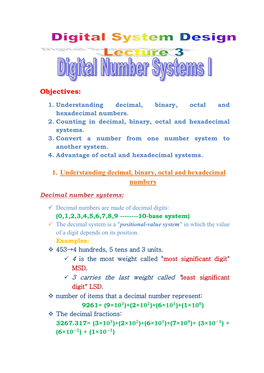 1. Understanding Decimal, Binary, Octal and Hexadecimal Numbers