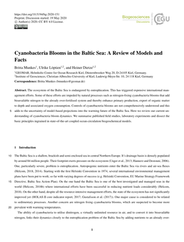 Cyanobacteria Blooms in the Baltic Sea: a Review of Models and Facts