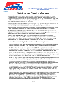 Waterfront Line Phase II Briefing Paper