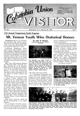 Mt. Vernon Youth Wins Oratorical Honors