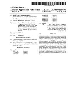 (12) Patent Application Publication (10) Pub. No.: US 2016/0058872 A1 Crew Et Al