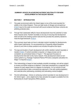 Solent Nutrient Advice