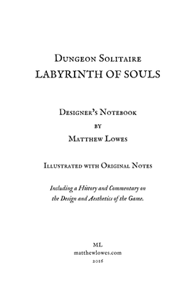 Dungeon Solitaire LABYRINTH of SOULS