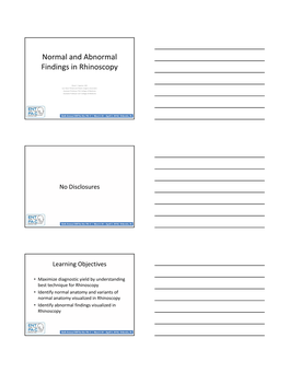 Normal and Abnormal Findings in Rhinoscopy