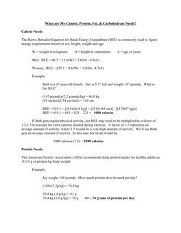 What Are My Calorie, Protein, Fat, & Carbohydrate Needs