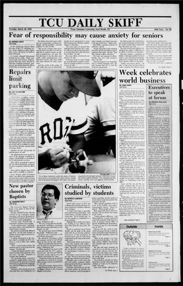 TCU DAILY SKIFF Tuesday, March 28, 1989 Texas Christian University, Fort Worth, TX 86Th Year, No