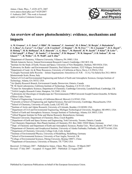 An Overview of Snow Photochemistry: Evidence, Mechanisms and Impacts