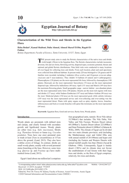 Characterization of the Wild Trees and Shrubs in the Egyptian Flora