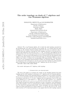 Arxiv:1812.04035V1 [Math.OA]