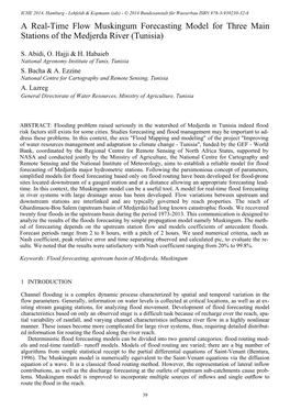 39230-32-8 a Real-Time Flow Muskingum Forecasting Model for Three Main Stations of the Medjerda River (Tunisia)