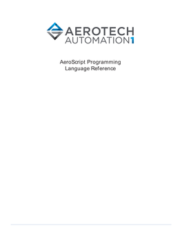 Aeroscript Programming Language Reference