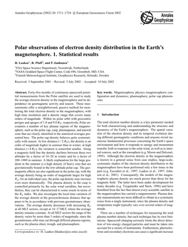 Polar Observations of Electron Density Distribution in the Earth's