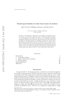 Arxiv:2002.02220V2 [Math.AG] 8 Jun 2020 in the Early 80’S, V