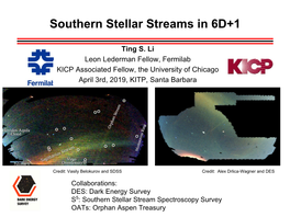 Southern Stellar Streams in 6D+1