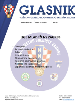 Lige Mladeži Ns Zagreb