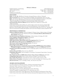 Bethany L. Ehlmann California Institute of Technology 1200 E. California Blvd. MC 150-21 Pasadena, CA 91125 USA Ehlmann@Caltech