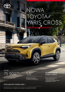Nowa Toyota Yaris Cross Cennik Przedsprzedażowy