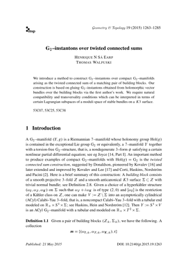 G2–Instantons Over Twisted Connected Sums