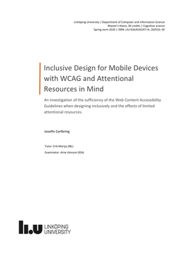 Inclusive Design for Mobile Devices with WCAG and Attentional Resources in Mind