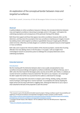 An Exploration of the Conceptual Border Between Mass and Targeted Surveillance