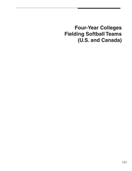 Four-Year Colleges Fielding Softball Teams (U.S. and Canada)