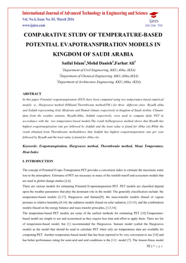 Comparative Study of Temperature-Based