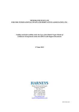 Memorandum of Law for the International Swaps and Derivatives Association, Inc