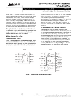 AN1089: EL4089 and EL4390 DC Restored Video Amplifier