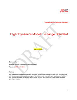 Flight Dynamics Model Exchange Standard [AIAA10]