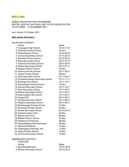Back to Index MOBILE REGISTRATION PROGRAMME