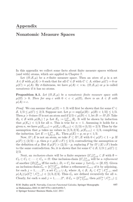 Appendix Nonatomic Measure Spaces