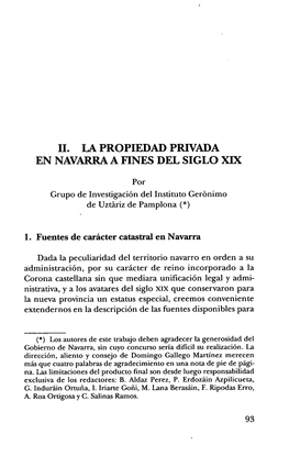 Ii. La Propiedad Privada En Navarra a Fines Del Siglo Xix