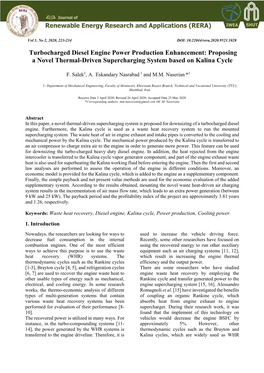 Turbocharged Diesel Engine Power Production Enhancement: Proposing a Novel Thermal-Driven Supercharging System Based on Kalina Cycle