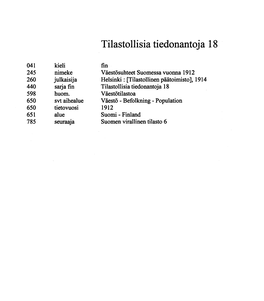 Tilastollisia Tiedonantoja 18