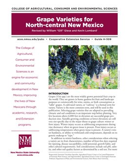 Guide H-309: Grape Varieties for North-Central New Mexico