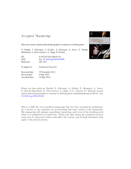 Mesozoic Marine Reptile Palaeobiogeography in Response to Drifting Plates