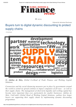 Buyers Turn to Digital Dynamic Discounting to Protect Supply Chains-Global Banking & Finance Review