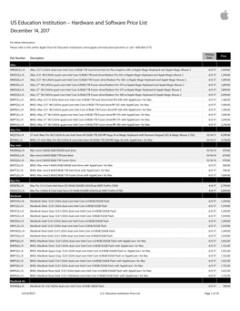 US Education Institution Price List