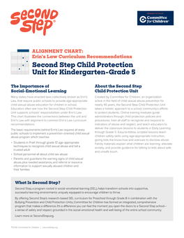 Second Step Child Protection Unit for Kindergarten–Grade 5