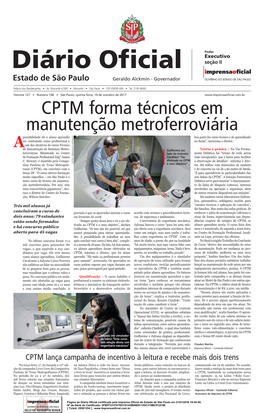CPTM Forma Técnicos Em Manutenção Metroferroviária