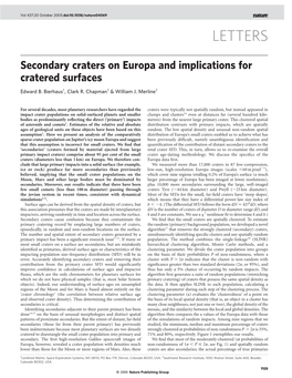 Secondary Craters on Europa and Implications for Cratered Surfaces