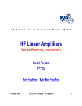 HF Linear Amplifiers